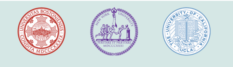 University logos: Boston University, NYU, UCLA